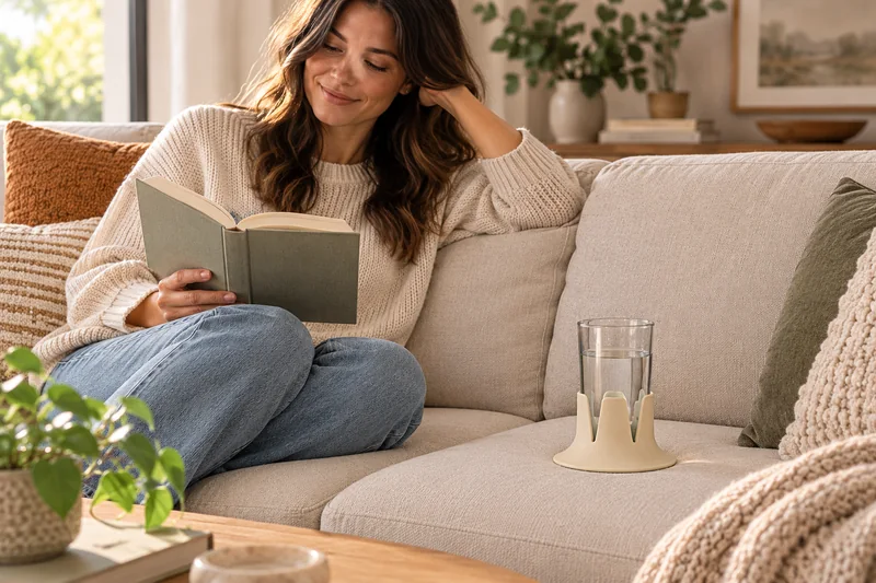 Settle into your favorite spot. AI lifestyle illustration.